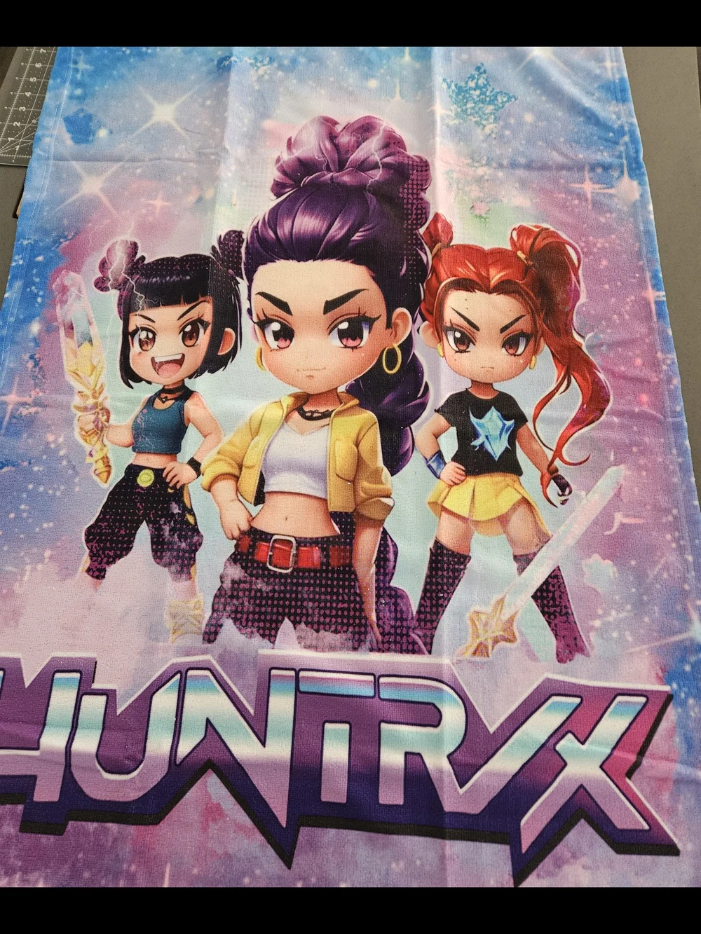 Girls Purple K-POP Demon Hunters Huntrix Rumi Mira Zoey Bath Towel